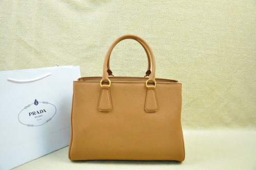 2014 Prada grainy calfskin tote bag BR4743 wheat for sale